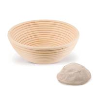 GIUPLOKID Cestas de prueba de acidez, Tamaños múltiples del Baguette redondo oval color de madera la cesta prueba pan rota natural(Round 18X9cm)