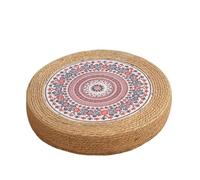 GIUPLOKID Cojín de Paja Tatami, Cojín de Paja for Asiento, Estera meditación, Multicolor, diámetro 50-70cm x 10cm(Meditation,Diameter 50cm X10cm)