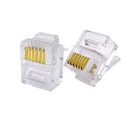 GIUPLOKID Conectores telefónicos con Clavijas de Cristal, Conector Telefónico Modular RJ12 6P6C Claro Tamaño 1 100uds(Clear 500pcs)