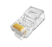GIUPLOKID Conectores telefónicos con Clavijas de Cristal, Conectores de Cabeza Cristal CAT6 CAT5E RJ45 PC sin Orificio pasante, Paquete 1-50 Unidades(A-cat5e(no Passhole),30Pcs)