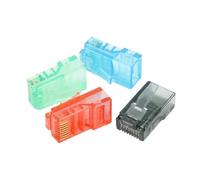 GIUPLOKID Conectores telefónicos con Clavijas de Cristal, Conectores de Paso RJ45, Paquete Multicolor 50 o 100 Unidades(Blue,100 PCS)