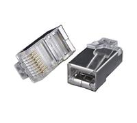 GIUPLOKID Conectores telefónicos con Clavijas de Cristal, Enchufes de Escudo metálico RJ45 8P8C for Cable Cat5 Cat5e 10/50 Piezas Transparentes(10pcs)