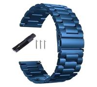 GIUPLOKID Correa de reloj de metal, Stainless Steel Watch Strap 20mm/22mm Quick Release Folding Buckle Multicolor Pack Of 2(Silver Rose Gold,20mm)