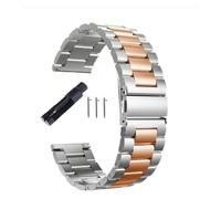 GIUPLOKID Correa de reloj de metal, Stainless Steel Watch Strap 20mm/22mm Quick Release Folding Buckle Multicolor Pack Of 2(Silver Pink,20mm)