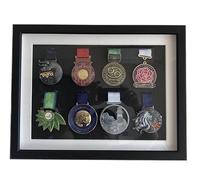 GIUPLOKID exhibición de la Medalla, Caja de Sombra for exhibición medallas, Madera, Multicolor, Varios tamaños(White,16 Inches (8 Medals))
