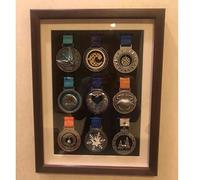 GIUPLOKID exhibición de la Medalla, Caja de Sombra for exhibición medallas, Madera, Multicolor, Varios tamaños(Black,16 Inches (9 Medals))