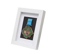 GIUPLOKID exhibición de la Medalla, Soporte de Marco exhibición Insignias y medallas Madera Maciza for Deportes Guerra, Soportes Multicolores 1(White)