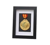GIUPLOKID exhibición de la Medalla, Soporte de Marco exhibición Insignias y medallas Madera Maciza for Deportes Guerra, Soportes Multicolores 1(Black)