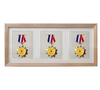 GIUPLOKID exhibición de la Medalla, Tamaños múltiples de la Caja Almacenamiento del Marco exhibición Medalla Madera sólida for Las medallas Militares los Deportes Guerra(3 Medals,50 * 23cm)