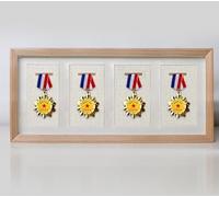 GIUPLOKID exhibición de la Medalla, Tamaños múltiples de la Caja Almacenamiento del Marco exhibición Medalla Madera sólida for Las medallas Militares los Deportes Guerra(4 Medals,50 * 23cm)