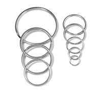 GIUPLOKID Llavero plano con anilla abierta de acero inoxidab Llavero dividido plano de acero inoxidable 304, 12-50 mm, paquete 5-50 piezas(30mm-20pcs)