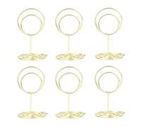 GIUPLOKID Portanúmeros de mesa, Portatarjetas de metal for números mesa y fotografías, dorado, 50x31x28 mm, paquete 24 piezas, múltiples formas(Round,12PCS)