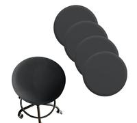 GIUPLOKID Protector de Asiento Redondo para Taburete, Fundas for taburetes de Bar Redondos, Multicolor, 9,8-13,8 Pulgadas diámetro, Paquete 2/4/6/8(Black,Set of 4)