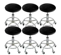 GIUPLOKID Protector de Asiento Redondo para Taburete, Fundas for taburetes Redondas Multicolor 11,8-15,6 Pulgadas Paquete de 2 4 8 Piezas(Black,Set of 6)