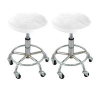 GIUPLOKID Protector de Asiento Redondo para Taburete, Fundas for taburetes Redondas Multicolor 11,8-15,6 Pulgadas Paquete de 2 4 8 Piezas(White,Set of 2)