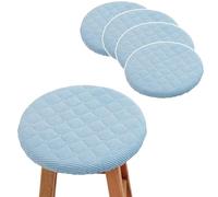 GIUPLOKID Protector de Asiento Redondo para Taburete, Fundas Redondas for taburetes Multicolor 10,2-12,6 Pulgadas de diámetro 2-8 Piezas(Grey,Set of 4)