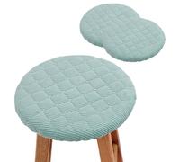 GIUPLOKID Protector de Asiento Redondo para Taburete, Fundas Redondas for taburetes Multicolor 10,2-12,6 Pulgadas de diámetro 2-8 Piezas(Green,Set of 2)
