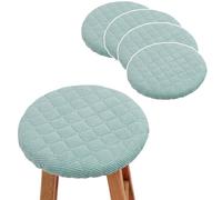 GIUPLOKID Protector de Asiento Redondo para Taburete, Fundas Redondas for taburetes Multicolor 10,2-12,6 Pulgadas de diámetro 2-8 Piezas(Green,Set of 4)