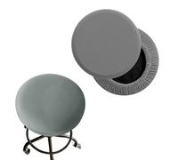 GIUPLOKID Protector de Asiento Redondo para Taburete, Fundas Taburete De Bar Redondo Multicolor 2 4 6 8 Piezas(Grey,Set of 4)
