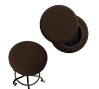 GIUPLOKID Protector de Asiento Redondo para Taburete, Fundas Taburete De Bar Redondo Multicolor 2 4 6 8 Piezas(Brown,Set of 2)