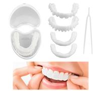 Giural 1 Pares de Férulas Dentales, Dientes Postizos Temporales, Dientes Falsos Superiores y Inferiores, Dentaduras Postizas Instantáneas, Carillas Dentales Ajustables, Kit Blanqueamiento Dental