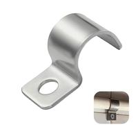 GIUSOBG 20 Piezas Grapas per Tubi Acciaio Inox 304 Spessorato Ferma Cavi Elettrici Fermacavi Muro Foro Singolo a U Morsetti Tubi Per il Fissaggio di Cavi, Fili e Tubi (16mm)