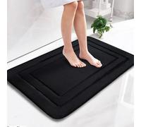 GIUSOBG Alfombra Baño Antideslizante 80 * 50CM Antideslizante Negro Alfombra Absorbente Alfombrilla Súper Absorbente Ducha Alfombrilla baño Lavable a Máquina para Salón,Aseo