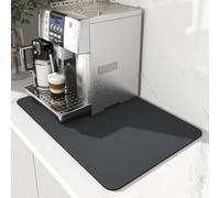 GIUSOBG Alfombrilla Escurreplatos de Café 40 * 30cm Súper Absorbente Alfombrilla Gris Oscuro Secado de Platos Estera Fregadero Secado Rápido Almohadilla Fregadero Cocina Cafetera