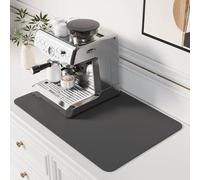 GIUSOBG Alfombrilla Escurreplatos de Café 50 * 40cm Súper Absorbente Alfombrilla Gris Oscuro Secado de Platos Estera Fregadero Secado Rápido Almohadilla Fregadero Cocina Cafetera