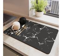 GIUSOBG Alfombrilla Escurreplatos de Café 60 * 50cm Súper Absorbente Alfombrilla Mármol Secado de Platos Estera Fregadero Secado Rápido Almohadilla Fregadero Cocina Cafetera