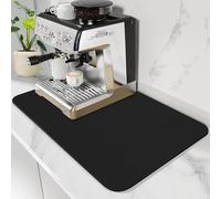 GIUSOBG Alfombrilla Escurreplatos de Café 60*50cm Súper Absorbente Alfombrilla Negro Secado de Platos Estera Fregadero Secado Rápido Almohadilla Fregadero Cocina Cafetera