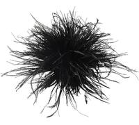 GIUSOBG Broche de Plumas de Avestruz Elegante Retro Pluma Pin Blanco Broches Plumas Vestido de Noche Para Mujer Abrigo Pinza para el Cabello Accesorio de Doble Propósito (negro)