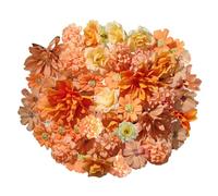 GIUSOBG Cabezas de Flores Artificiales 40 Piezas Pequeñas Flores Artificiale Mixtos Cabezas Decorativas Flore de Simulación Decorativas DIY Manualidades de Boda(Amarillo)