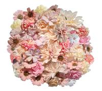 GIUSOBG Cabezas de Flores Artificiales 40 Piezas Pequeñas Flores Artificiales Mixtos Cabezas de Decorativas Flore de Simulación Decorativas DIY Manualidades de Boda(Rosa)