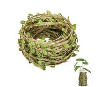 GIUSOBG Cuerda de Yute con Hojas 20m Vides Artificiales Cuerda Trenzada de Jute y Cinta con Las Hojas Artificial Cuerda de Cáñamo de Hoja Artificial para Jardín de Bricolaje, Fiestas de Bodas