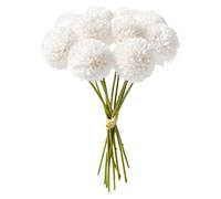 GIUSOBG Hortensias Artificiales12 Piezas Flores Artificiales Decoracion Seda Flores Plantas Crisantemos de Seda Simulación Bola Decorativas, para Bodas Hogar Hotel Decoración (Blanco)
