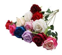 GIUSOBG Rosas Artificiales Flores 12 PCS 20in Rojas de Seda con Tallo Largo Ramo de Rosas Artificiales de Seda Realista Largo Tallo Flores Rosas Artificiales，para arreglos de Boda (Colores Mixtos)
