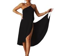 GIUSOBG Vestido Negro Mujer Elegante Enaguas para Vestidos con Tirantes Finos Enaguas Mujer Suelto e Informal,Adecuado para la Playa,Trajes de Baño,Salón de Bronceado,Vacaciones en Crucero (M-Negro)