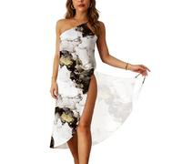 GIUSOBG Vestido Negro Mujer Elegante Enaguas para Vestidos Con Tirantes Finos Enaguas Mujer Suelto e Informal,Adecuado para la Playa,Trajes de Baño,Salón de Bronceado,Vacaciones e Crucero(M-Estampado)