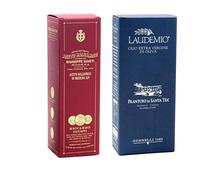 Giusti y Santa Tea Set: Vinagre Balsámico de Módena IGP 3 Medallas Oro 250 ml y Aceite de Oliva Virgen Extra Laudemio 500 ml