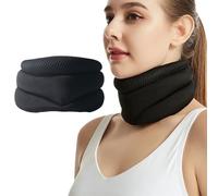 Giutsaull Collarín Cervical Blando Ajustable - Soporte Ergonómico (Negro), Descompresor Cervical para Alivio de Dolor, Ideal para Dormir, Viajar y Trabajar, Collarín Transpirable y Ajustable