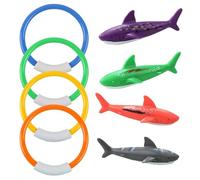 Giutsaull Juguetes de Buceo, Anillos de Buceo, 8 Piezas Juguetes para Nadar bajo el Agua, Juguete Acuático para Verano Piscina, Juguetes Piscina para Niños, para Entrenamiento de Buceo para Niños