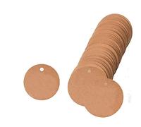 GIVBRO 100 etiquetas de regalo en blanco, etiquetas de papel kraft para colgar tarjetas redondas para decoración de cajas de caramelos, 3 cm