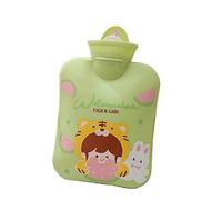 GIVBRO Botella de agua caliente bolsa de dibujos animados niña patrón calentador de mano para invierno caliente 500ml (#B)