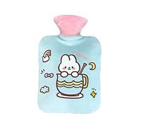 GIVBRO Botella de agua caliente calentador de manos con conejo patrón de felpa cubierta de tela para cumpleaños, Navidad, Año Nuevo, regalo de 2000 ml (#D)