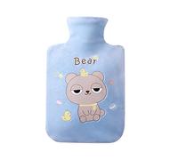 GIVBRO Botella de agua caliente con fundas de felpa suave de dibujos animados extraíble lavable botella de terciopelo cubierta de alivio rápido del dolor comodidad 0.5L, 1L