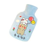 GIVBRO Botella de agua caliente con patrón de dibujos animados fundas de terciopelo suave extraíble lavable botella de agua caliente cubierta de 1000 ml