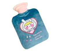 GIVBRO Calentador de manos para botella de agua caliente con diseño de niña, cubierta de tela de felpa para niños, amigos, padres, regalo de 2000 ml (#G)