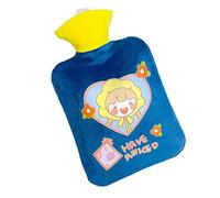 GIVBRO Calentador de manos para botellas de agua caliente con diseño de niña, cubierta de tela de felpa para niños, amigos, padres, regalo de 500 ml (#E)