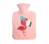 GIVBRO Calentador de manos para botellas de agua caliente con flamenco, cubierta de tela, regalo para cumpleaños, Navidad, Año Nuevo, 1000 ml